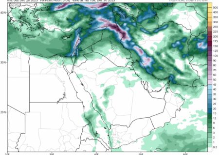 پیش بینی بارش تجمعی ۶ لغایت ۱۰ دی ماه