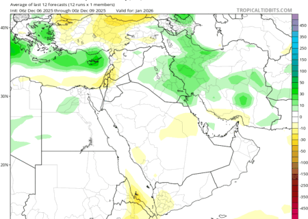 پیش بینی ماهانه آنومالی بارش تا اردیبهشت 1405