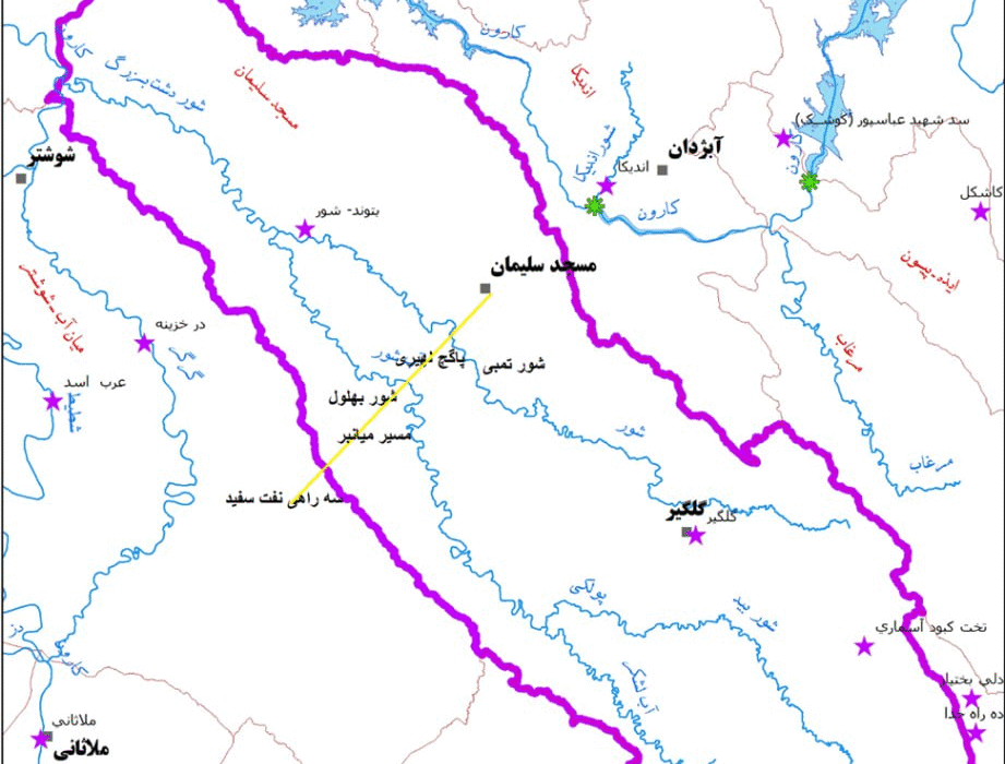 قطع ارتباط راههای مرکز و جنوب خوزستان به شمال و شرق خوزستان در جریان سیلاب 7 دی 1404 مسجدسلیمان